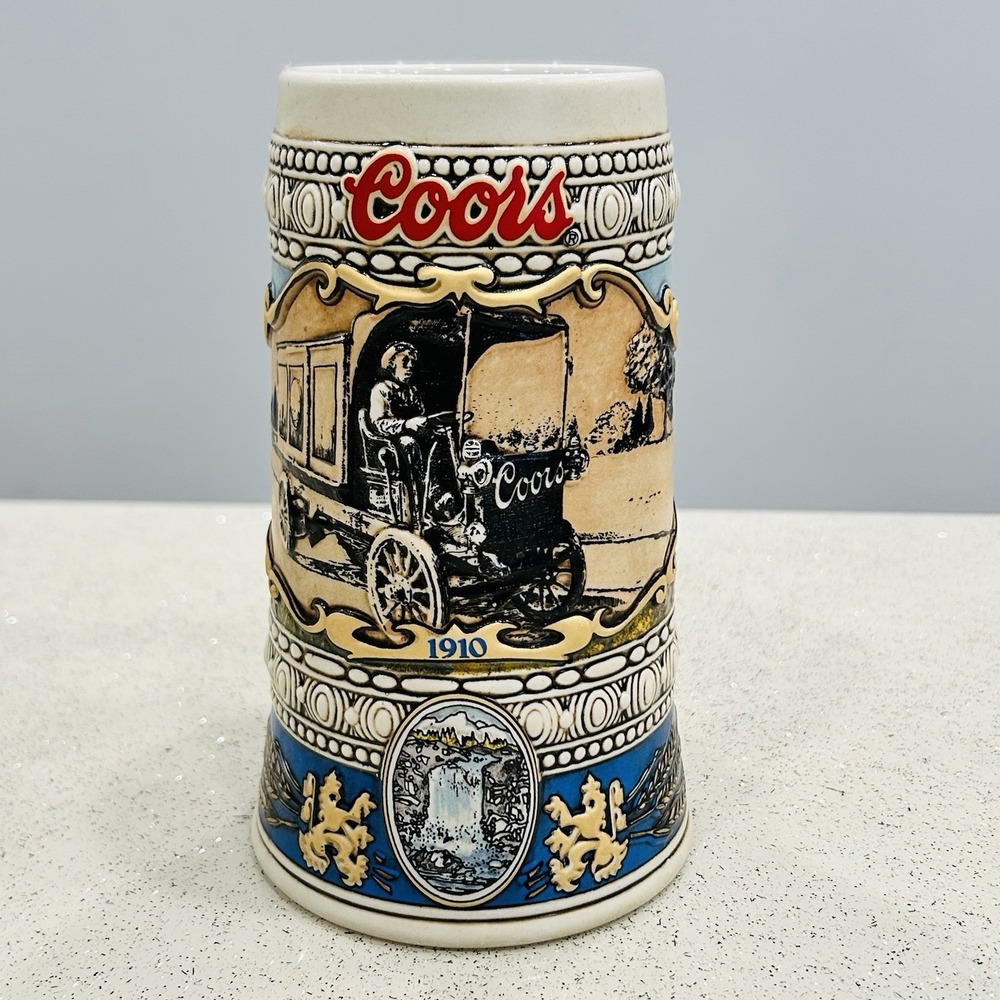 1989 Coors Beer Stein Adolf Coors 1910 Beer Truck Made In Brazil #171589‎